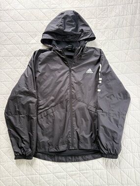 Adidas Lightweight Performance Windbreaker Jacket - Black White Women’s Small